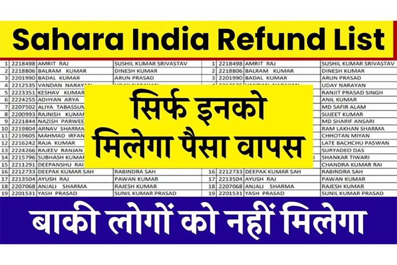 Sahara India Refund List